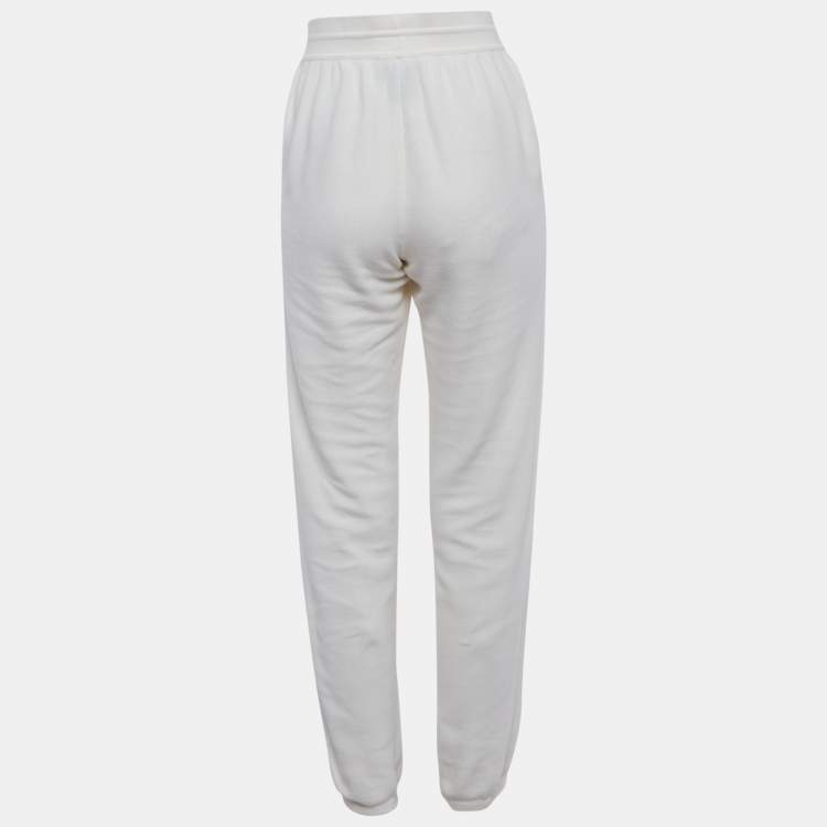 Pre Owned Loro Piana Off-White Knit Sweatpants S