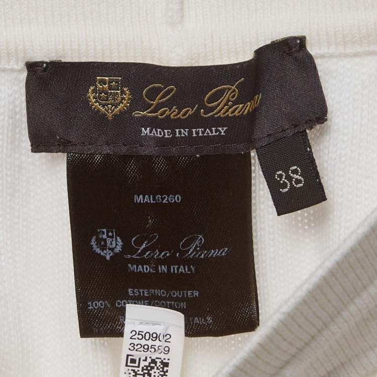 Pre Owned Loro Piana Off-White Knit Sweatpants S
