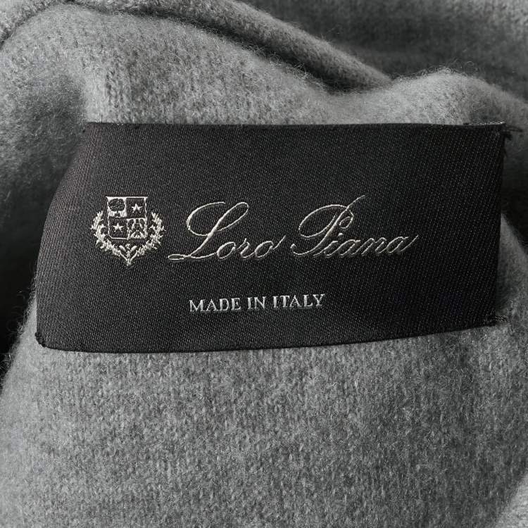 Pre Owned Loro Piana Grey Felt Cashmere Cape Coat XL