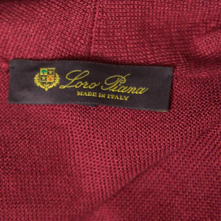 مملوكة مسبقًا Loro Piana Burgundy Linen and Silk Draped Cap Sleeve Maxi Dress S
