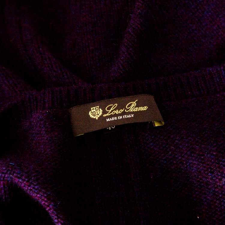 Pre Owned Loro Piana Purple Cashmere Sweater and Infinity Scarf Set S