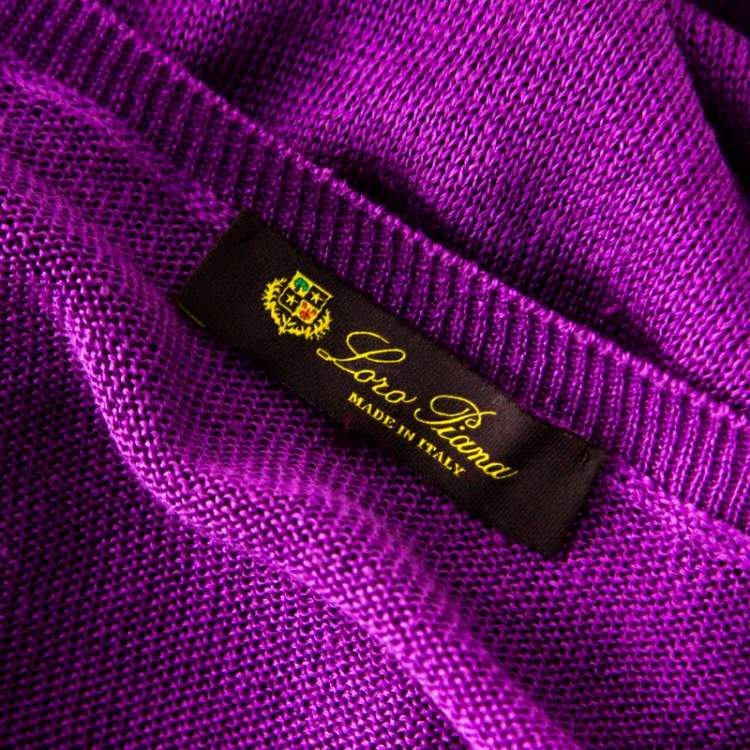 Pre Owned Loro Piana Purple Linen and Silk Sweater M