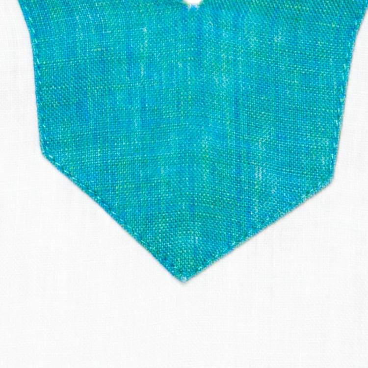 Pre Owned Loro Piana Blue Linen Contrast Trim Detail Long Sleeve Top L