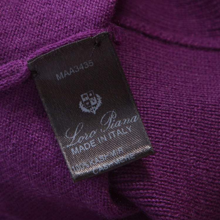 Pre Owned Loro Piana Purple Cashmere Long Cardigan L