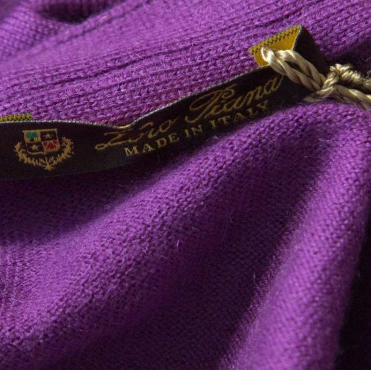 Pre Owned Loro Piana Purple Cashmere Long Cardigan L
