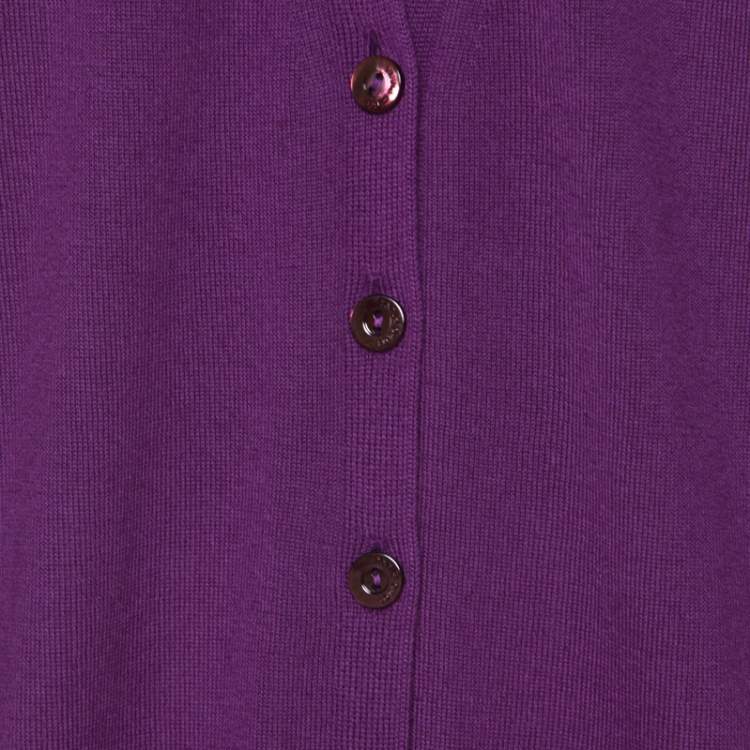 Pre Owned Loro Piana Purple Cashmere Long Cardigan L
