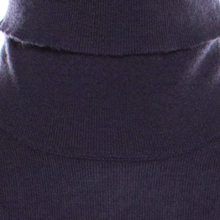 Pre Owned Loro Piana Purple Cashmere Sleeveless Turtleneck Top M