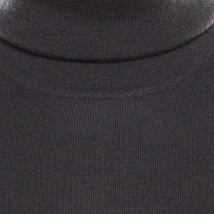 Pre Owned Loro Piana Grey Cashmere Turtleneck Sweater M