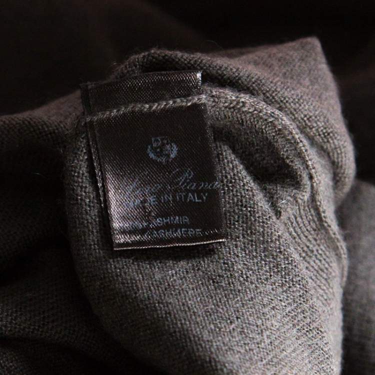 Pre Owned Loro Piana Grey Cashmere Turtleneck Sweater M