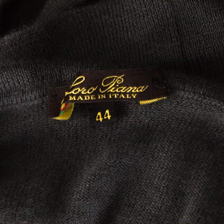 Pre Owned Loro Piana Grey Cashmere Turtleneck Sweater M