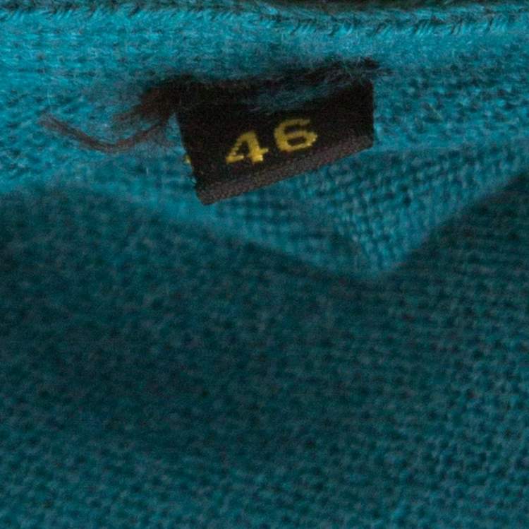 Pre Owned Loro Piana Jade Green Cashmere Button Front Cardigan L