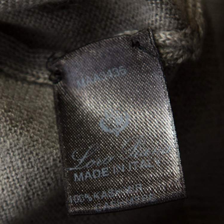 Pre Owned Loro Piana Slate Grey Cashmere Turtle Neck Sweater M