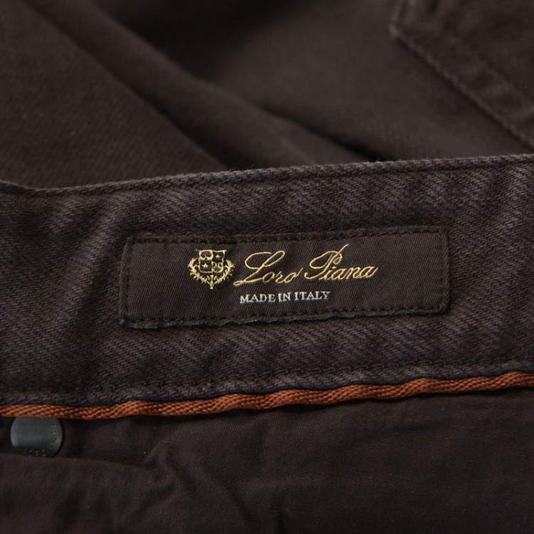 Pre Owned Loro Piana Brown Denim Straight Fit Jeans M