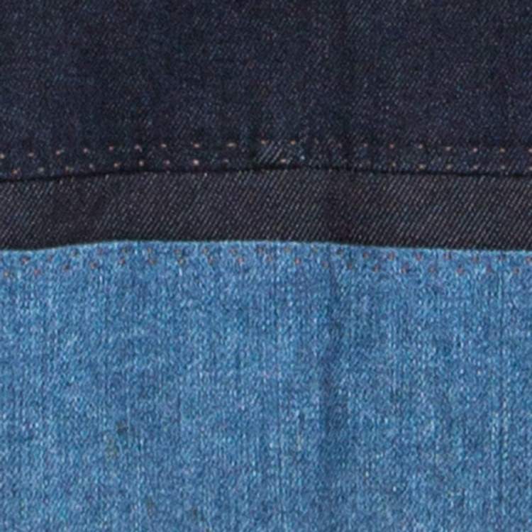 Pre Owned Loro Piana Blue Dark Wash Denim Belted Short Skirt S