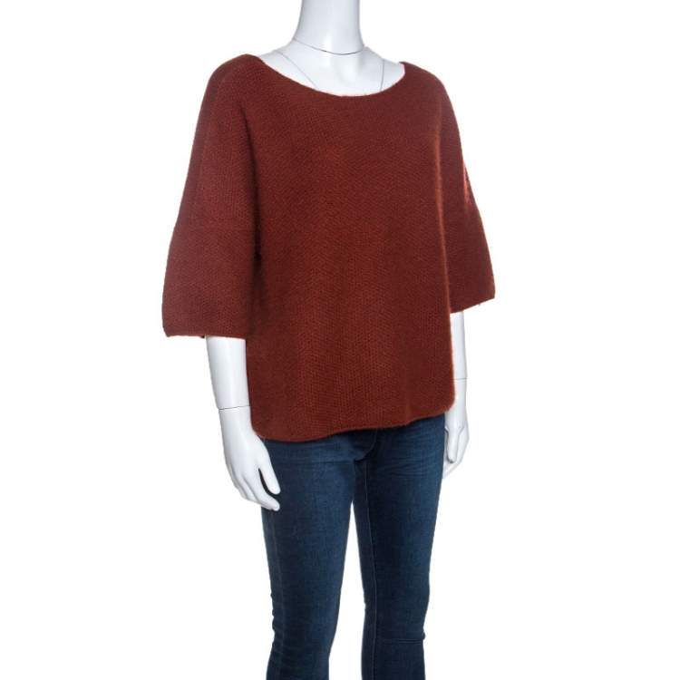 Pre Owned Loro Piana Cinnamon Brown Cashmere Knit Sweater S
