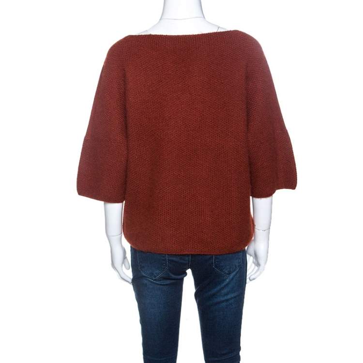 Pre Owned Loro Piana Cinnamon Brown Cashmere Knit Sweater S