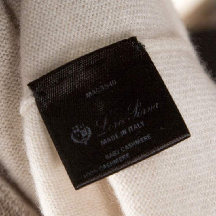Pre Owned Loro Piana Beige Colorblock Cashmere Turtle Neck Sweaters S