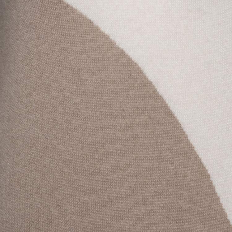 Pre Owned Loro Piana Beige Colorblock Cashmere Turtle Neck Sweaters S