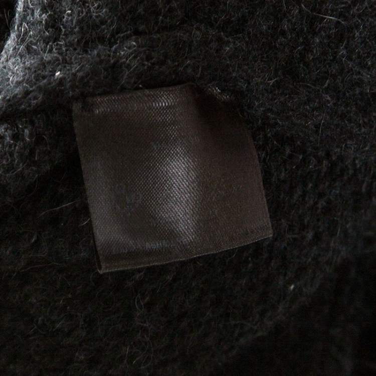 Pre Owned Loro Piana Charcoal Grey Cashmere Cable Knit Sweater M