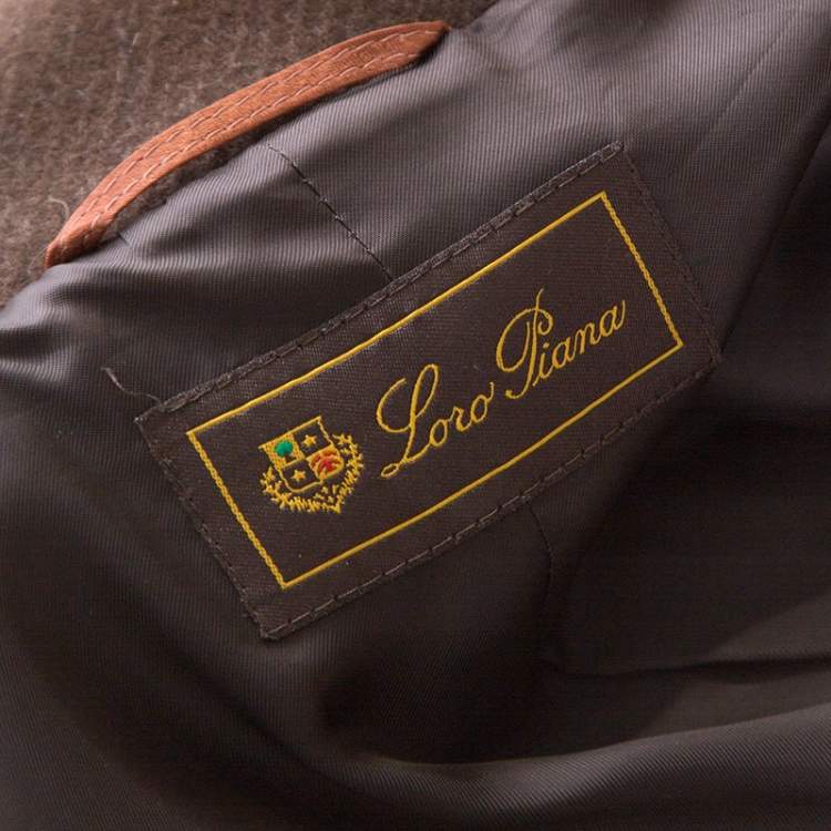 Pre Owned Loro Piana Brown Wool Front Button Detail Long Coat L