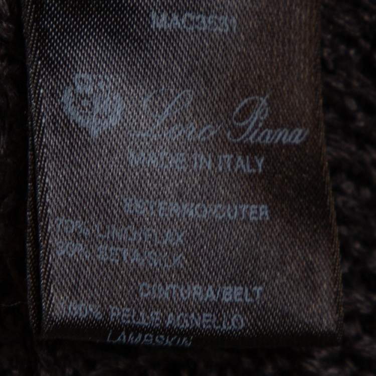 Pre Owned Loro Piana Brown Linen & Silk Knit Open Front Cardigan S