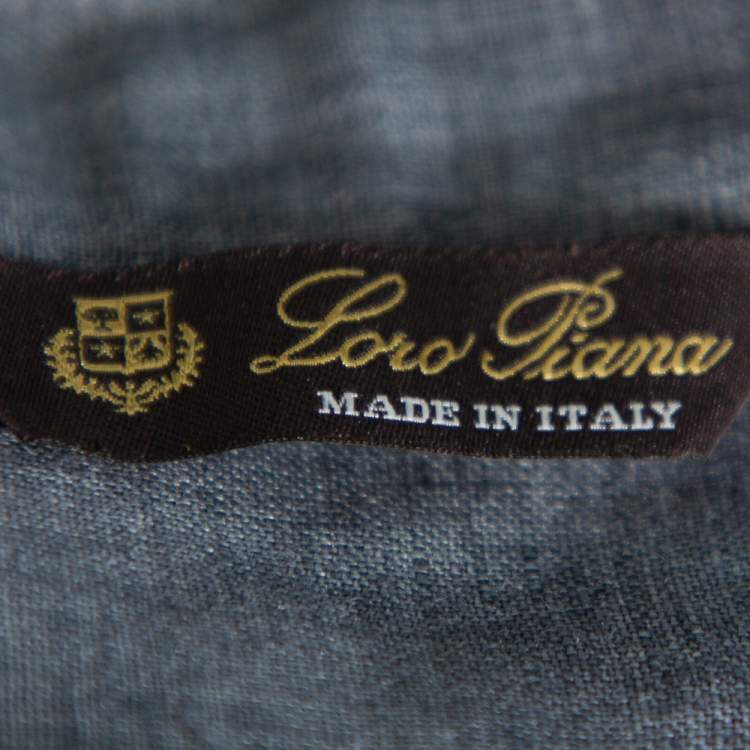 Pre Owned Loro Piana Grey Linen Button Front Shirt S