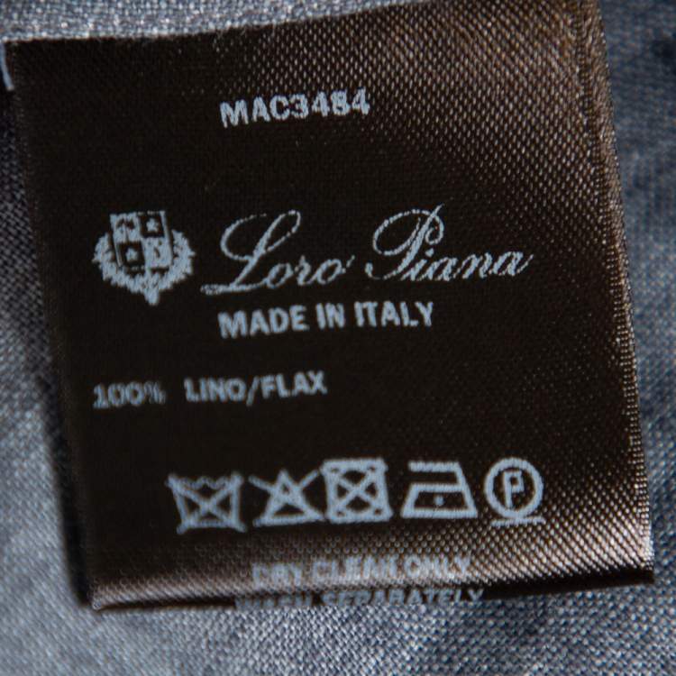 Pre Owned Loro Piana Grey Linen Button Front Shirt S