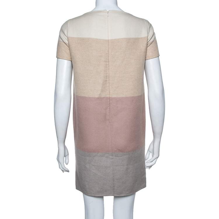 Pre Owned Loro Piana Colorblock Striped Cashmere Ellis Dress S