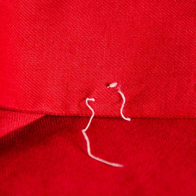 Pre Owned Loro Piana Red Linen Theo Antigua Belted Pantsuit S
