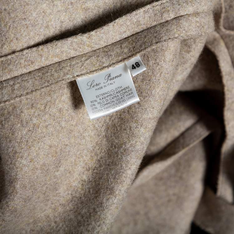 Pre Owned Loro Piana Light Beige Cashmere Belted Jacket L 