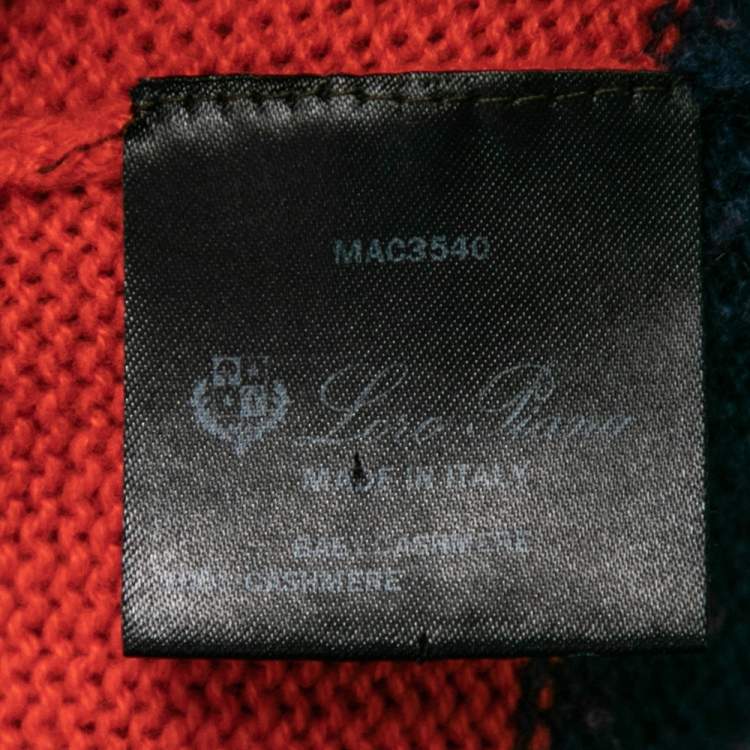 Pre Owned Loro Piana Multicolor Striped Cashmere High Neck Sweater M
