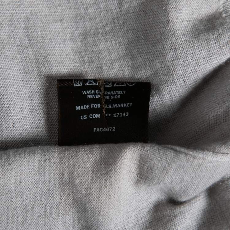 Pre Owned Loro Piana Grey Cashmere Turtleneck Sweater M