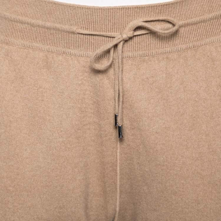 Pre Owned Loro Piana Beige and Grey Cashmere Trousers M
