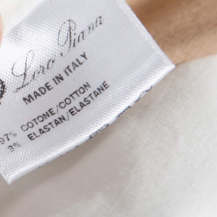 Pre Owned Loro Piana White Cotton Straight Pants M