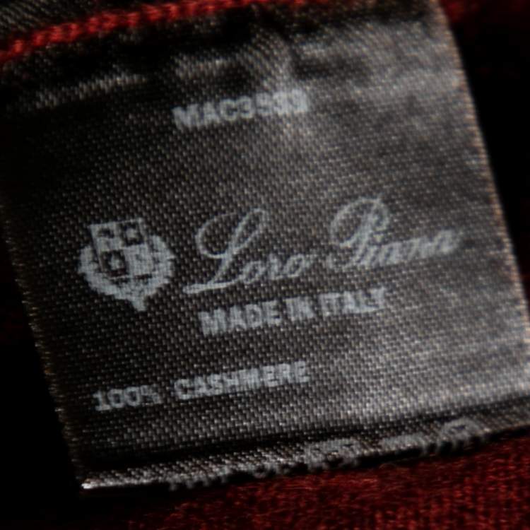 Pre Owned Loro Piana Brick Red Cashmere Long Sleeve Turtle Neck Sweater M