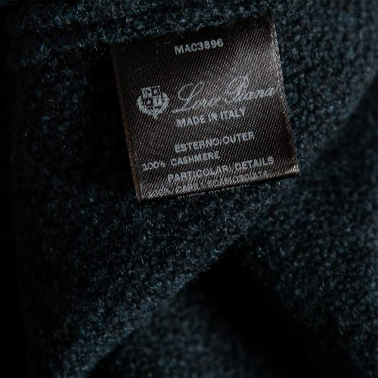 مملوكة مسبقًا Loro Piana Charcoal Grey Cashmere Knit Short Sleeve Dress M