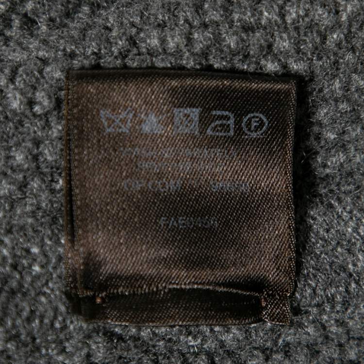 Pre Owned Loro Piana Grey Cashmere Turtleneck Short Sleeve Dress M