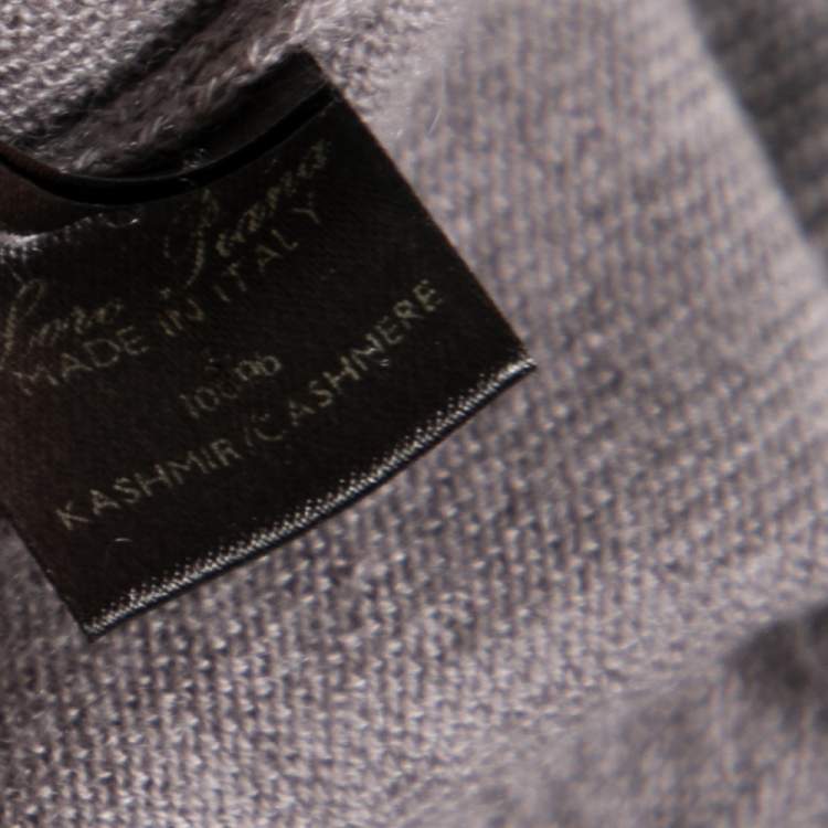 Pre Owned Loro Piana Grey Cashmere Knit Turtleneck Jumper M