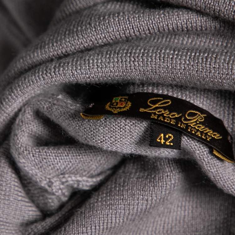 Pre Owned Loro Piana Grey Cashmere Knit Turtleneck Jumper M
