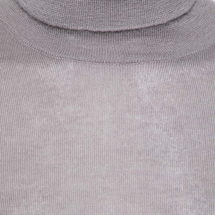 Pre Owned Loro Piana Grey Cashmere Knit Turtleneck Jumper M