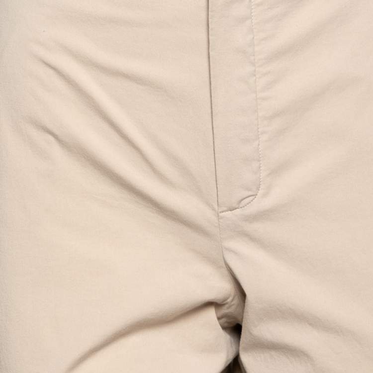 Pre Owned Loro Piana Beige Cotton Straight Pants M