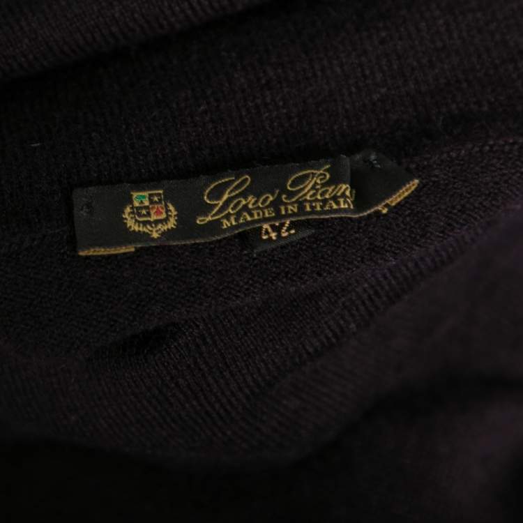 Pre Owned Loro Piana Purple Cashmere Turtle Neck Sweater M