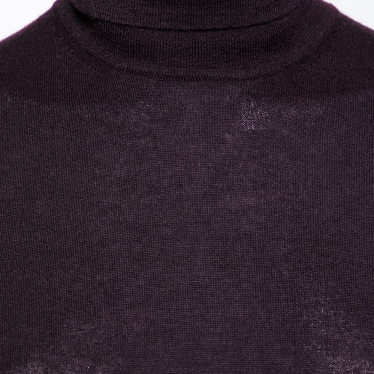 Pre Owned Loro Piana Purple Cashmere Turtle Neck Sweater M