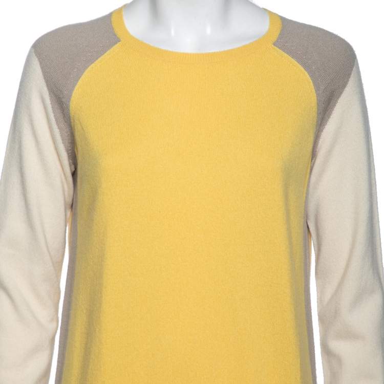 Pre Owned Loro Piana Multicolor Cashmere Long Sleeves Midi Dress M