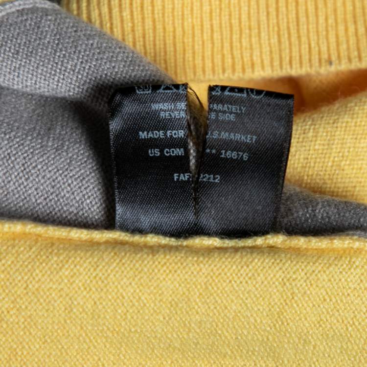 Pre Owned Loro Piana Multicolor Cashmere Long Sleeves Midi Dress M