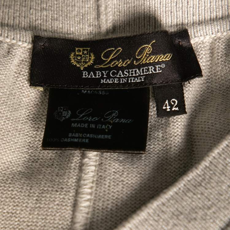 Pre Owned Loro Piana Beige Cashmere Drawstring Joggers M