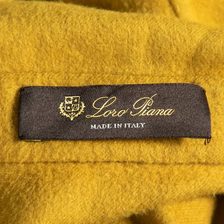 Pre Owned Loro Piana Mustard Yellow Cashmere Long Sleeve Dress M