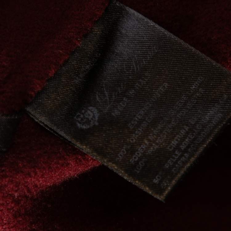 Pre Owned Loro Piana Maroon Cashmere & Suede Belted Coat M