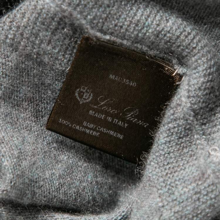 Pre Owned Loro Piana Grey Cashmere Short Sleeve T-Shirt S