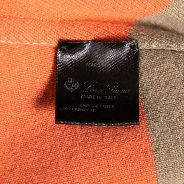 Pre Owned Loro Piana Beige Cashmere Drop Shoulder Zip Front Hooded Jacket M